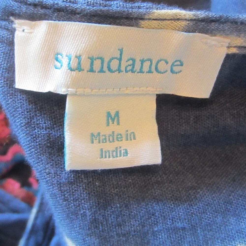 Sundance Joy in Beauty Blue Tie Dye Print Embroidered Floral Top -  Size medium - Picture 6 of 6
